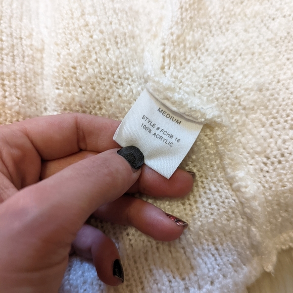 Mode de Paris by saga cream open front cardigan w/ oversized drap detail size M - Picture 7 of 8